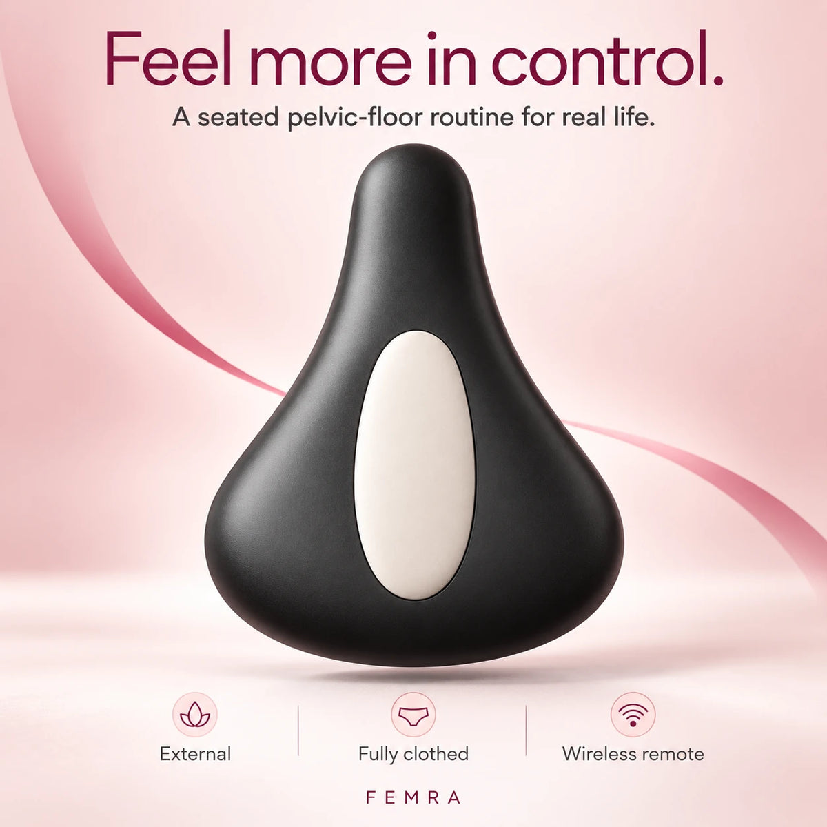 FEMRA external seated pelvic-floor routine for women